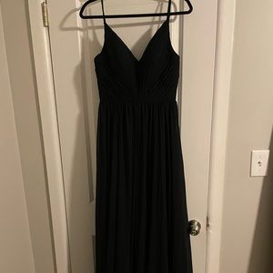 Revelry Penelope Chiffon Bridesmaid dress in black.